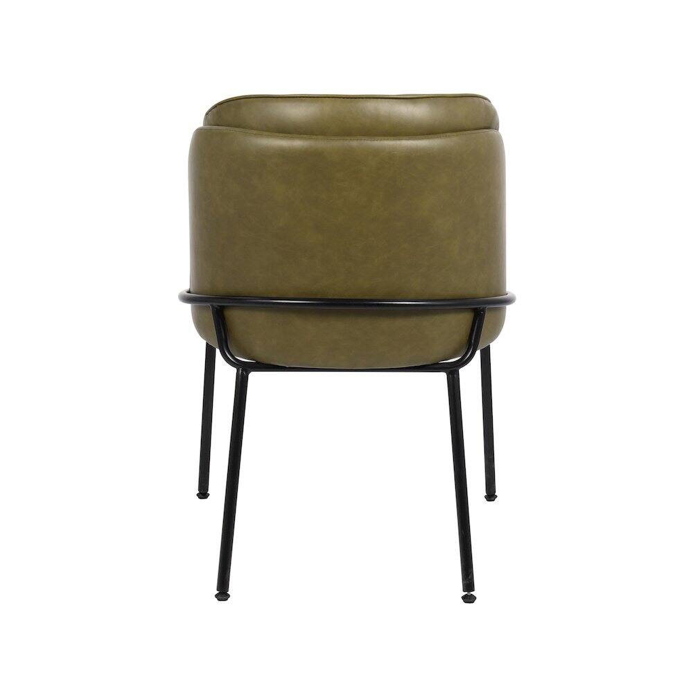 Alt View 1. Meridian Furniture - Jagger Olive Vegan Leather Dining Chair, Set of 2 - Green.