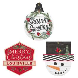 Jardine - Louisville Cardinals Ornament Bundle - White