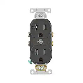 Leviton - 20 amps 125 V Duplex Outlet 5-20R 1 pk - Black