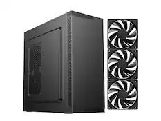Front. DIYPC - DIYPC DIY-S05-BK USB3.0 ATX Mid Tower Case, 3x120mm Black Fans - Black.