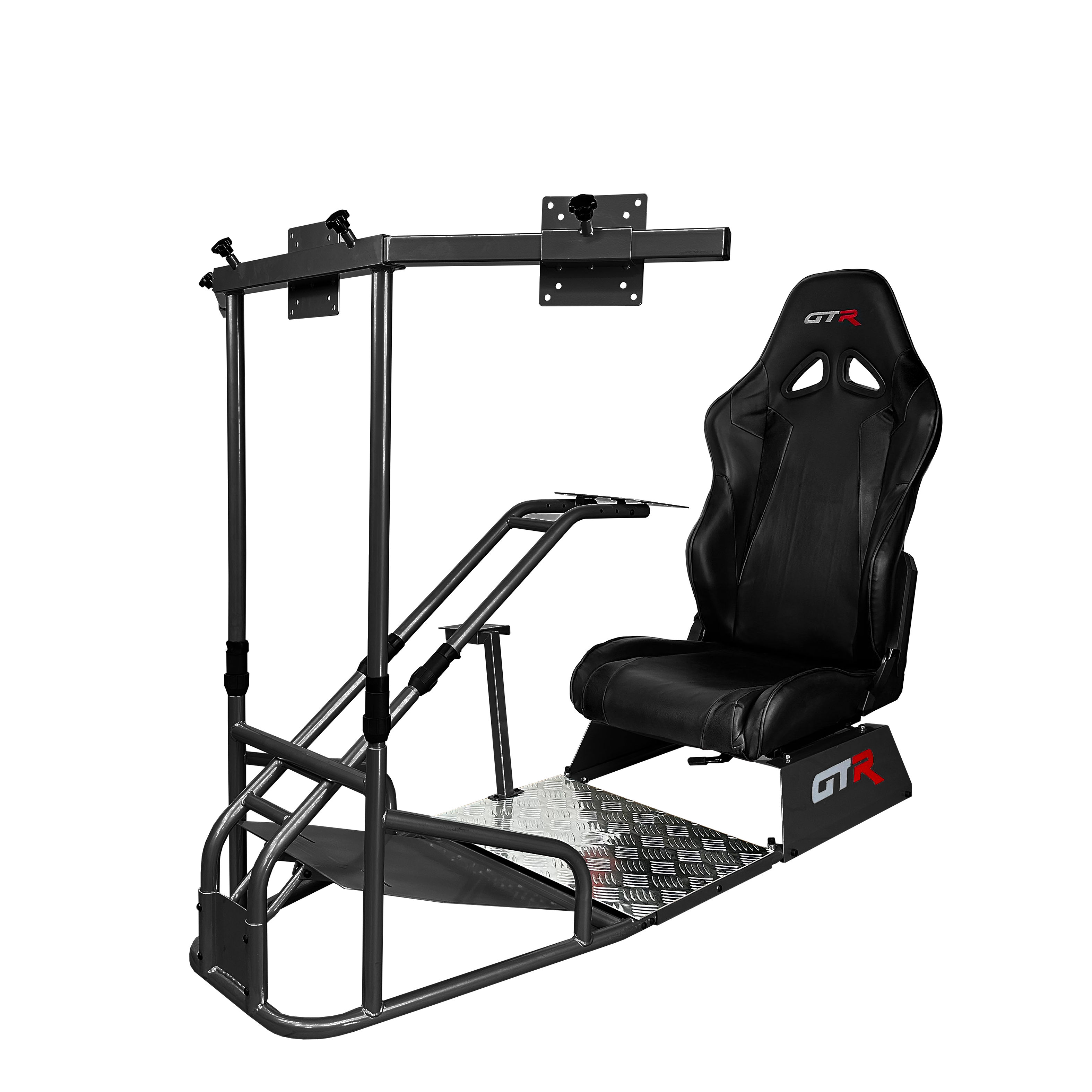 GTR Simulator - GTSF Model Frame Adjustable Racing Seat Racing Simulator Cockpit - Black