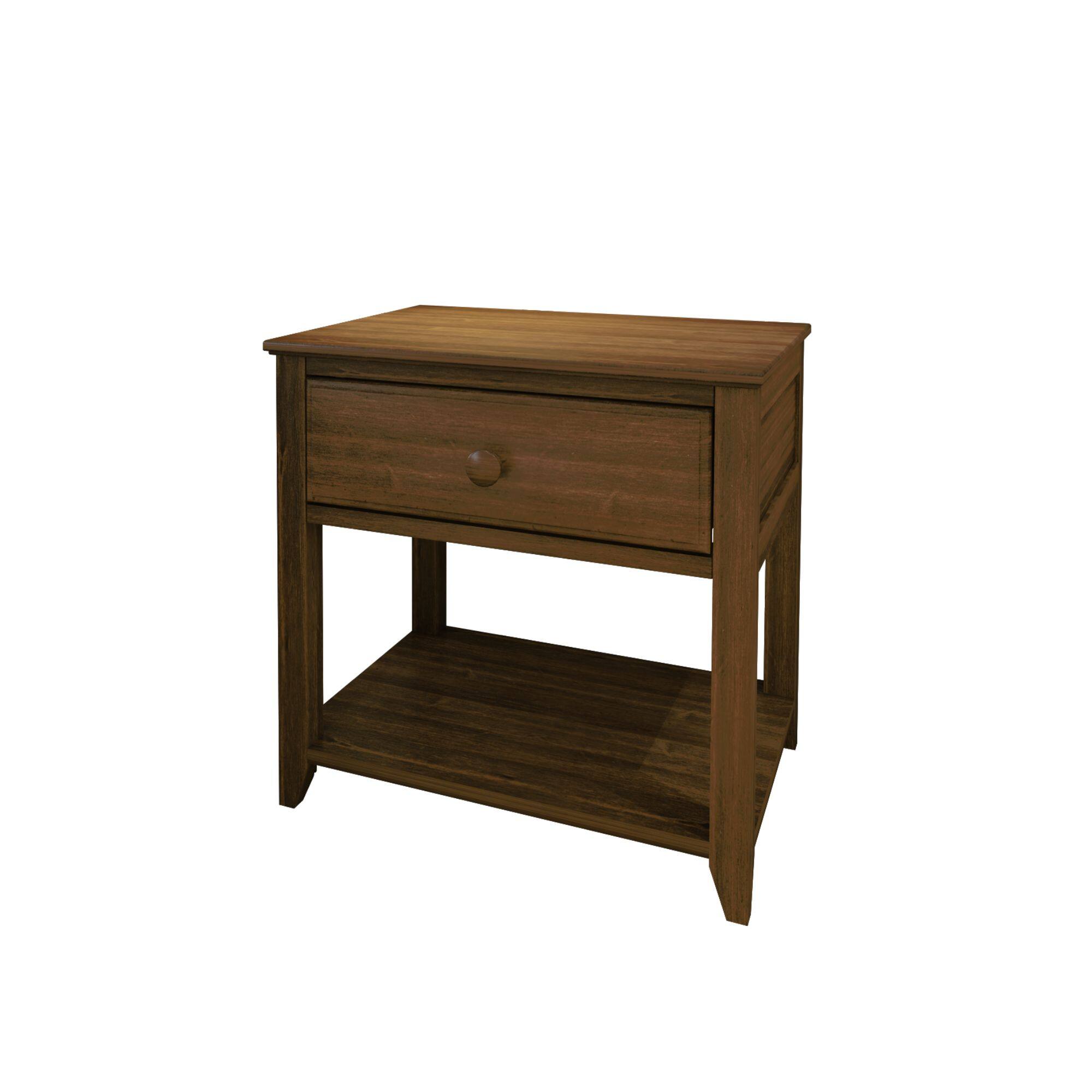 Alt View 2. Plank+Beam - Nightstand with Drawer and Shelf, Walnut - Walnut.