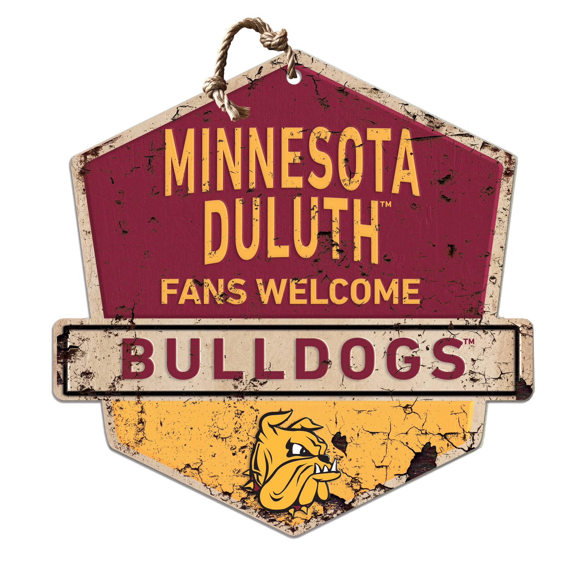 Minnesota Duluth Bulldogs 20'' x 20'' Fans Welcome Badge Sign