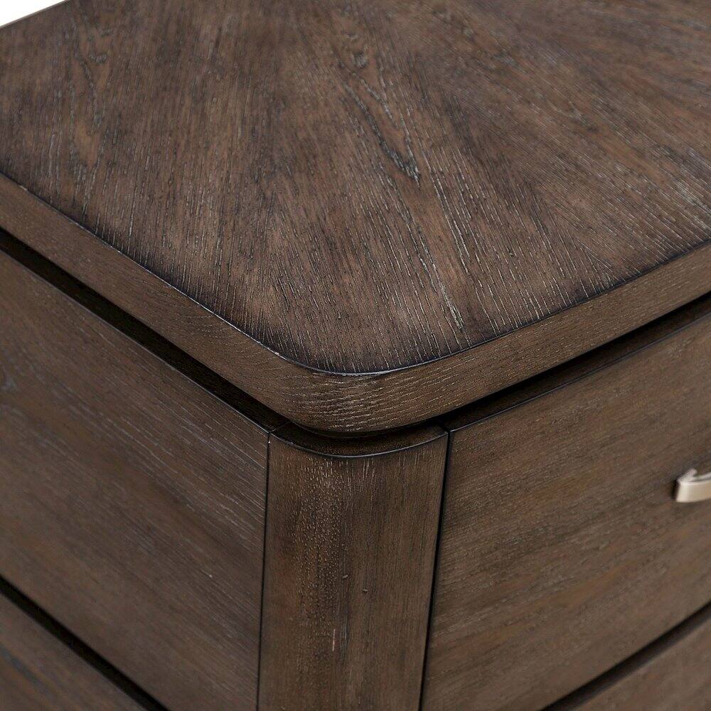Alt View 2. Liberty Furniture Industries - Drawer Nightstand with Charging Station - A/C, USB, USB-C - Satin Espresso Oak - Satin Espresso.