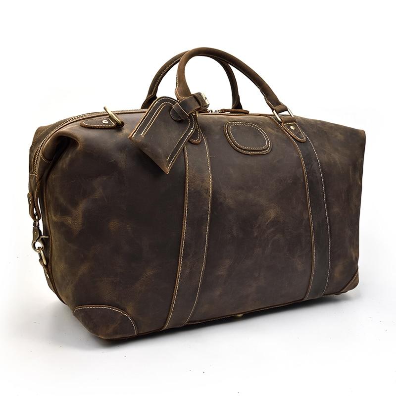 Alt View 9. Steel Horse Leather - The Eira Duffle Bag | Vintage Leather Weekender - Brown.