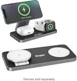 Energizer - 3-in-1 15W Magnetic MagSafe/Qi2 Compatible Fast 15W Charger, Charging Station/Stand for iPhone + AirPods + Apple Watch - Black