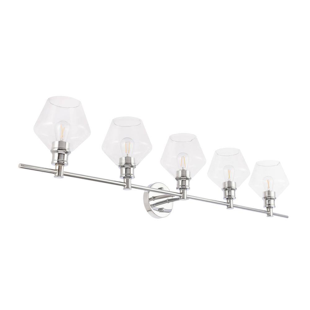 Alt View 3. Living District - Gene 5 light Chrome and Clear glass Wall sconce - Chrome And Clear Glass.