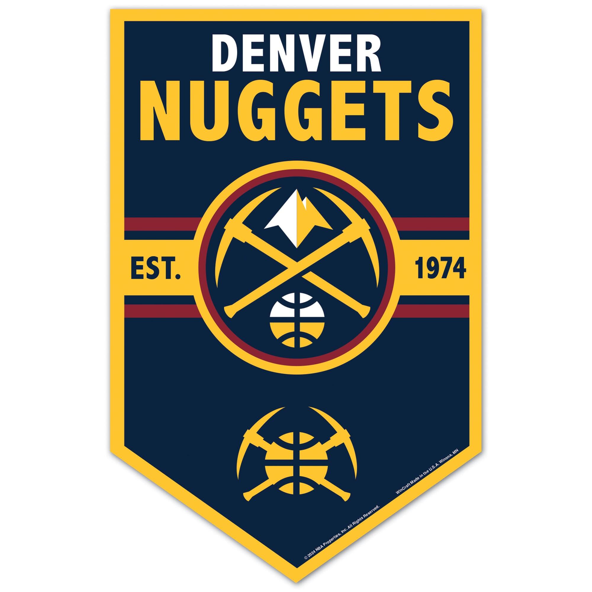 Denver Nuggets 11" x 17" Chevron Wood Sign