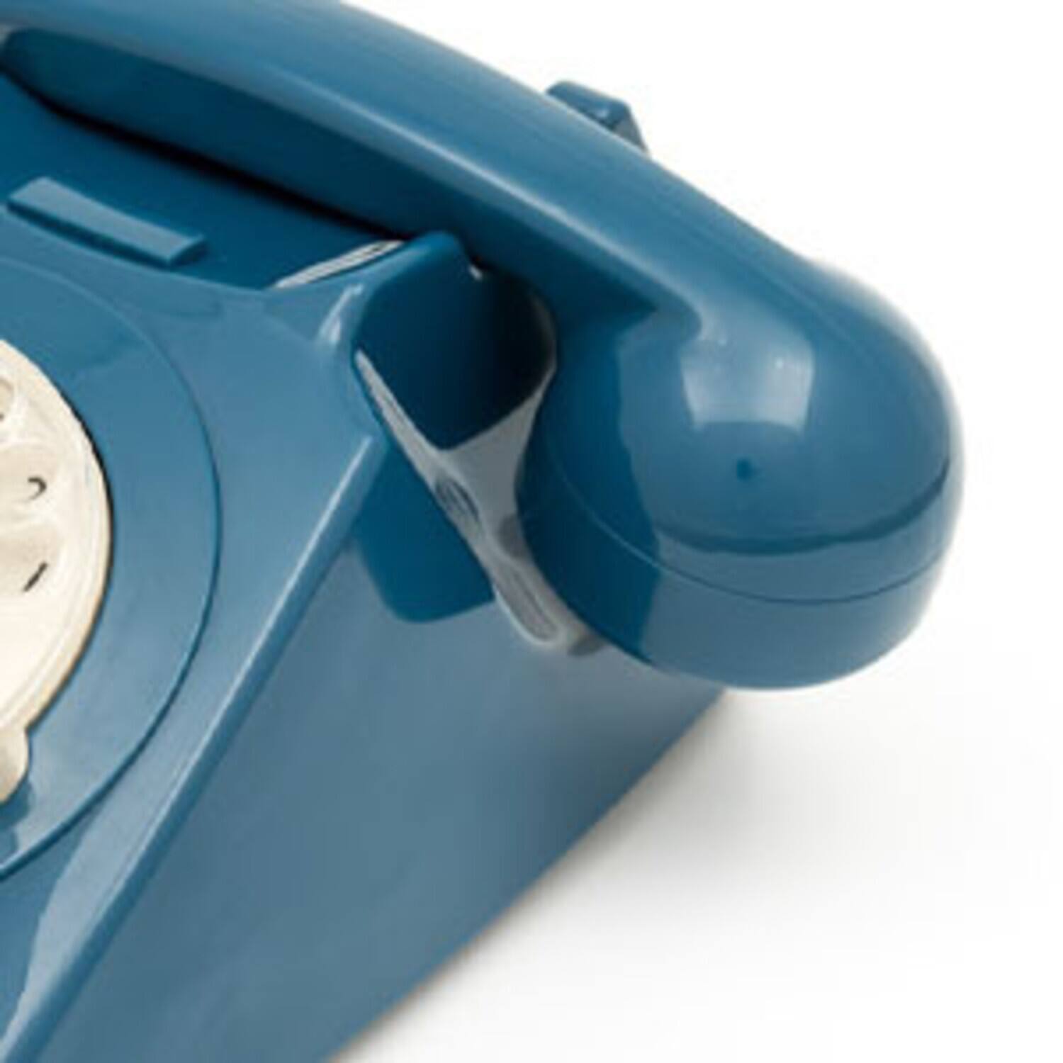 Alt View 3. PopMarket - GPO Retro GPO746WIVR 746 Desktop Rotary Dial Telephone - Azure Blue   - MISC ACCESSORY - Blue.
