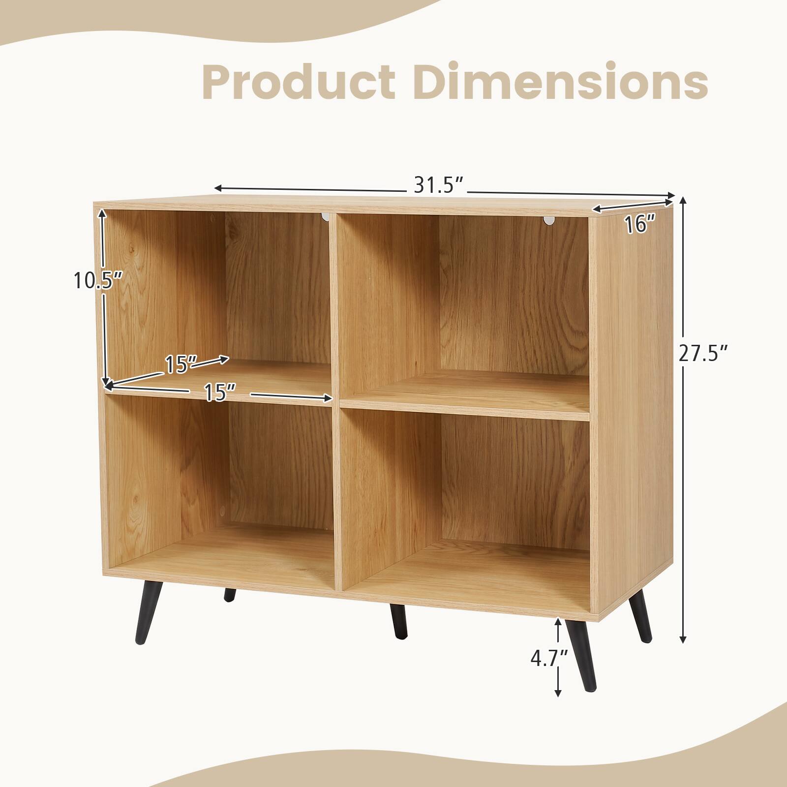 Product Dimensions: 31.5" x 16" x 10.5" x 15" x 15" x 27.5" x 4.7"