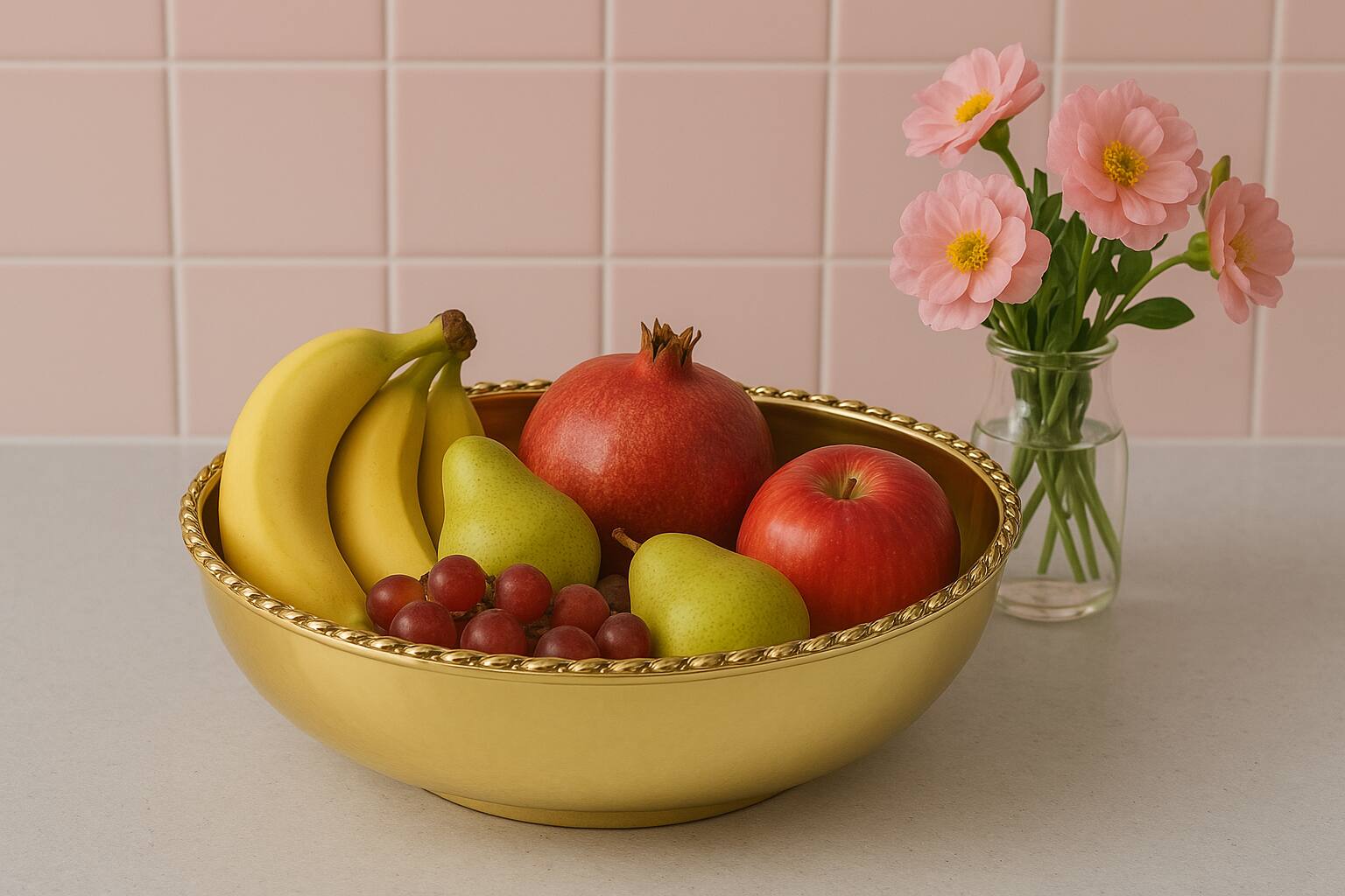 Left. Jiallo - Large Bowl with Rope Rim - Gold.