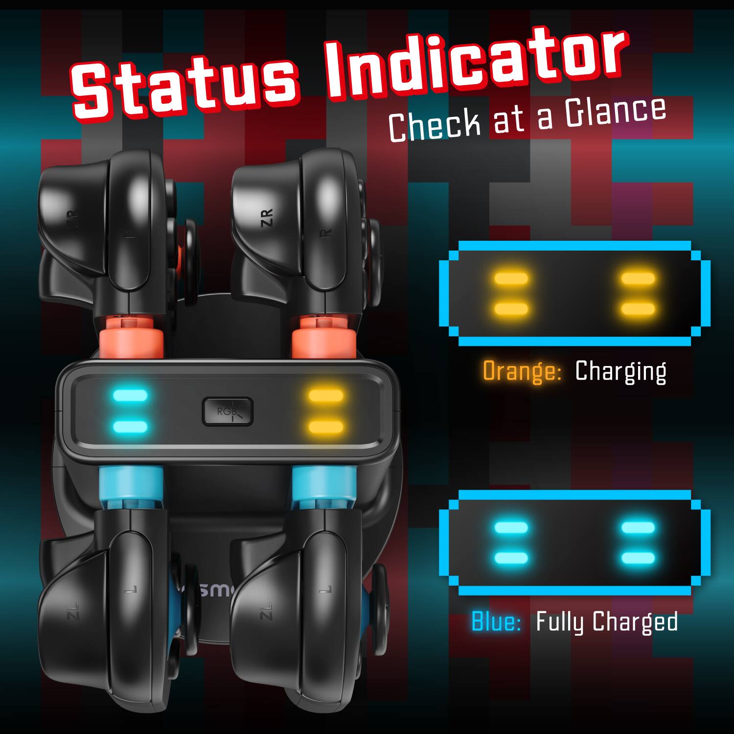 Status Indicator Check at a Glance Orange: Charging Blue: Fully Charged