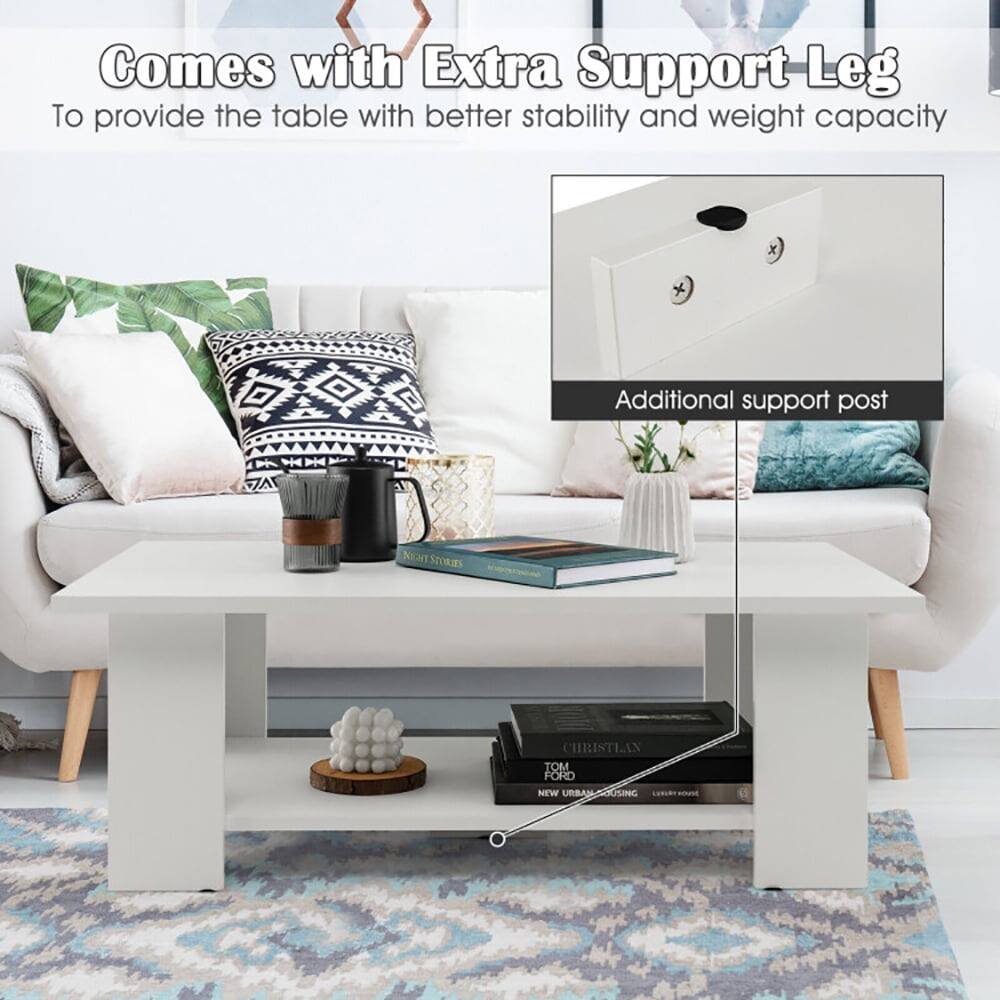 Comes with Extra Support Leg  
To provide the table with better stability and weight capacity  

Additional support post