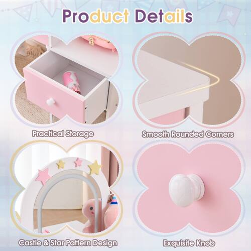 Product Details  
- Practical Storage  
- Smooth Rounded Corners  
- Castle & Star Pattern Design  
- Exquisite Knob