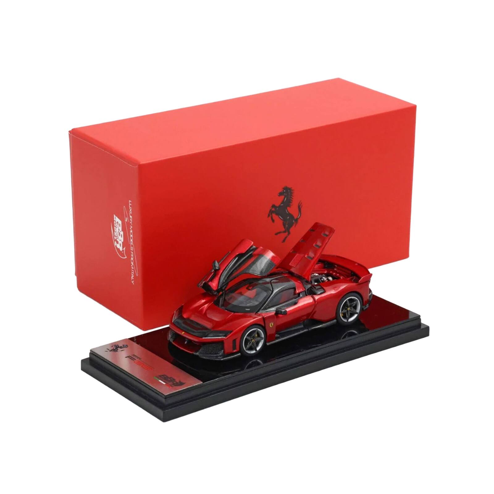 Alt View 4. BBR - Ferrari F80 Supercar Rosso (Red) Metallic with Black Metallic Top 1/64 Diecast Model Car by BBR.