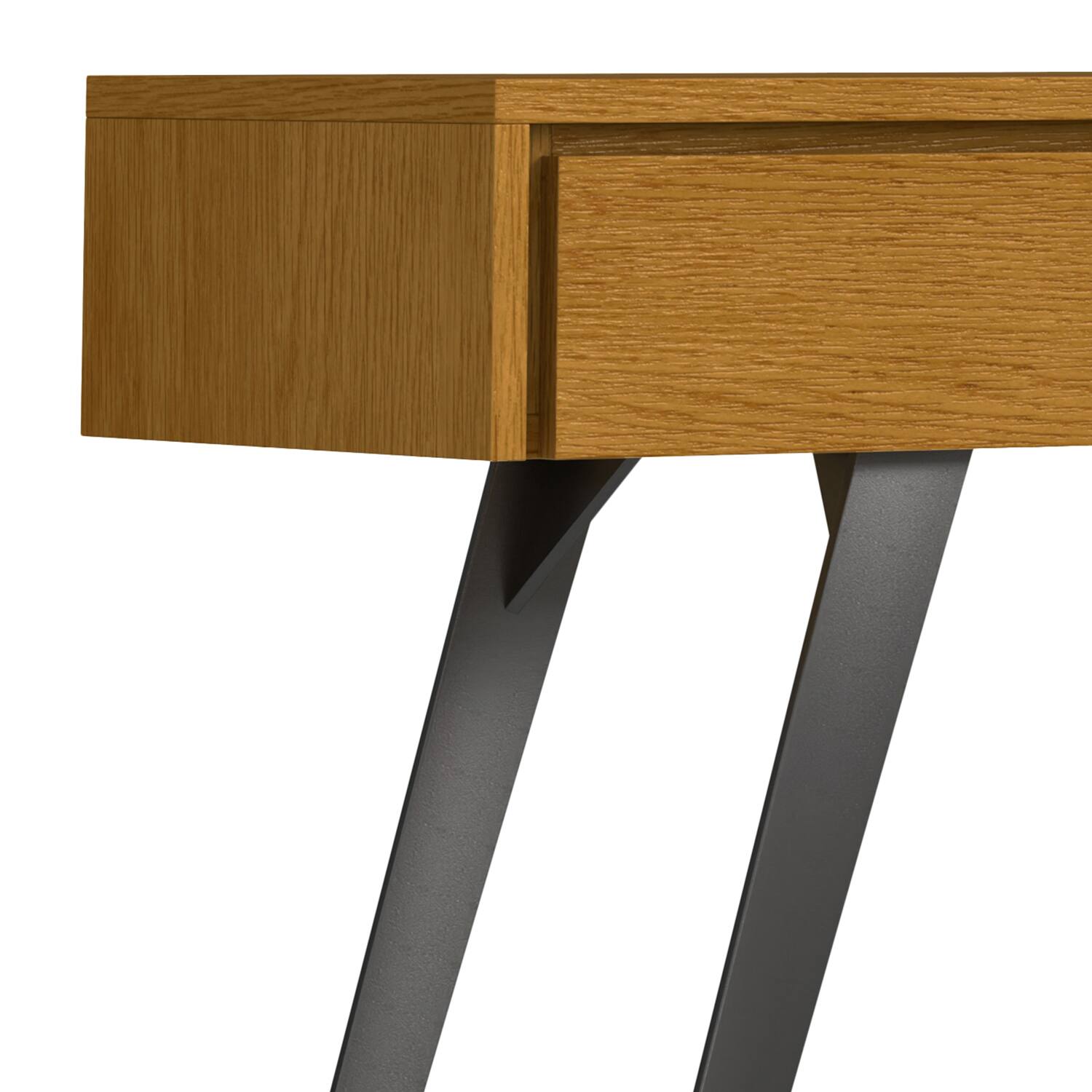 Alt View 4. Simpli Home - Simpli Home Lowry 60 inch Wide Console Sofa Table in Oak Veneer - Oak Veneer.
