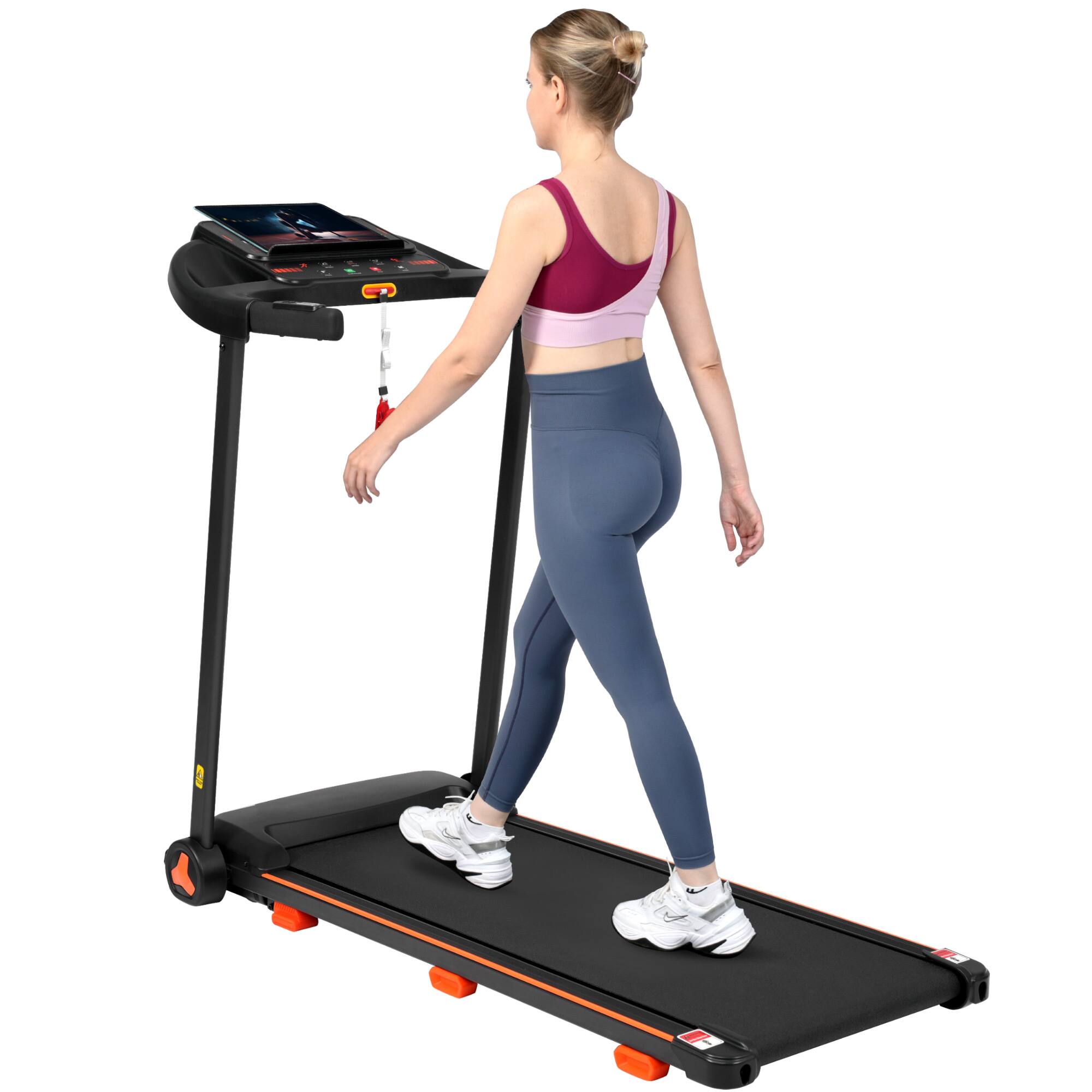 Alt View 10. Tiramisubest - 2.5HP Folding Treadmill with Heart Rate Monitor, 7.5MPH Speed, 300lbs Capacity, Bluetooth Speaker & USB Charging - Black.