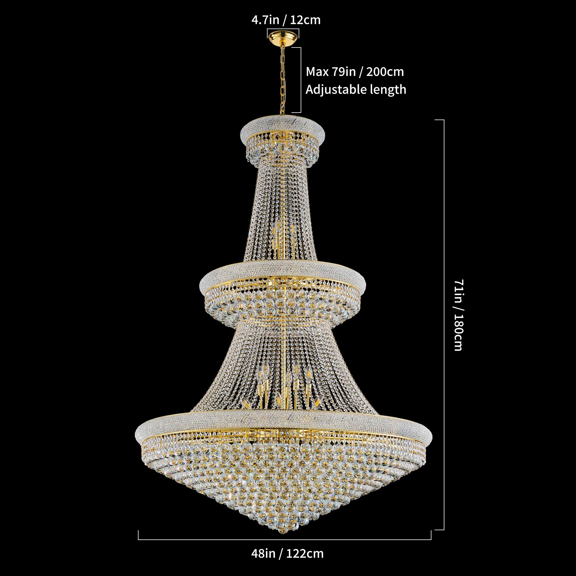 4.7in / 12cm  
Max 79in / 200cm Adjustable length  
71in / 180cm  
48in / 122cm