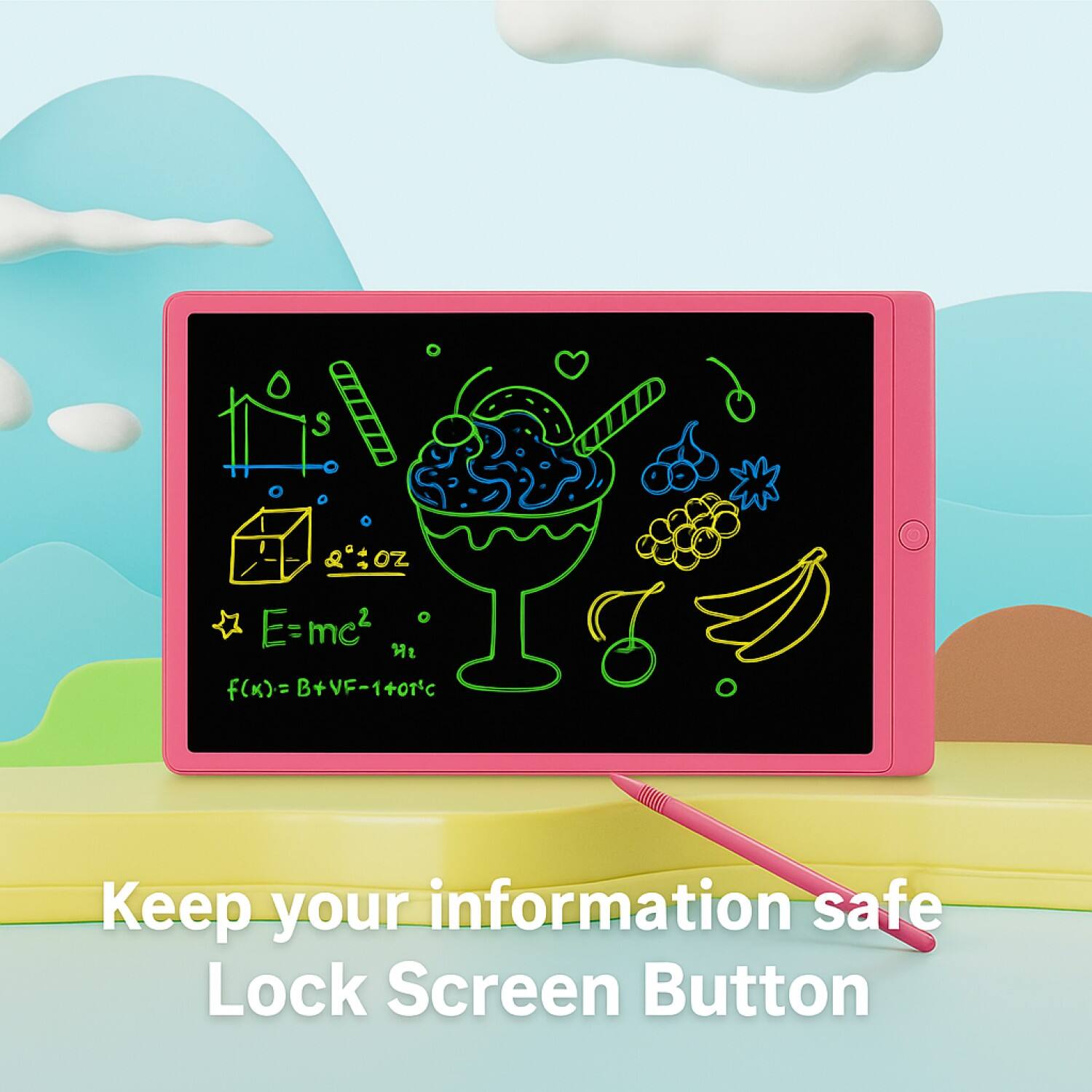 S 2:OZ oz  
E=mc²  
f(K)= F(K)=B+VF-140tC  
Keep your information safe  
Lock Screen Button