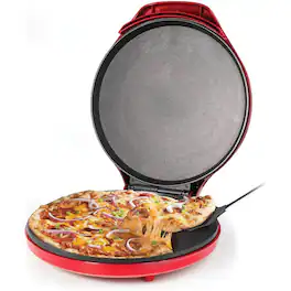 Betty Crocker - 12” Pizza Maker & Indoor Grill - Red
