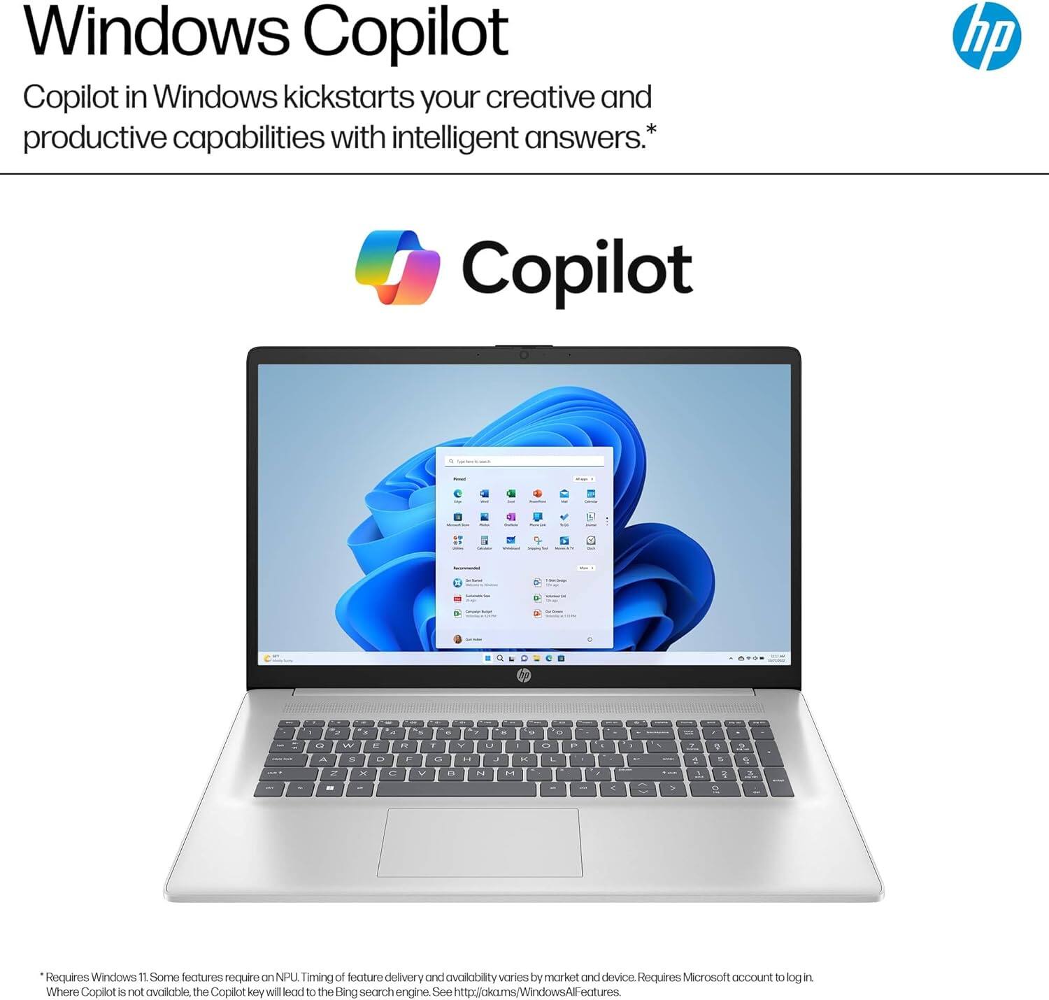 Windows Copilot

Copilot in Windows kickstarts your creative and productive capabilities with intelligent answers.*

*Requires Windows 11. Some features require an NPU. Timing of feature delivery and availability varies by market and device. Requires Microsoft account to log in. Where Copilot is not available, the Copilot key will lead to the Bing search engine. See http://ckcu.ms/WindowsAIFeatures