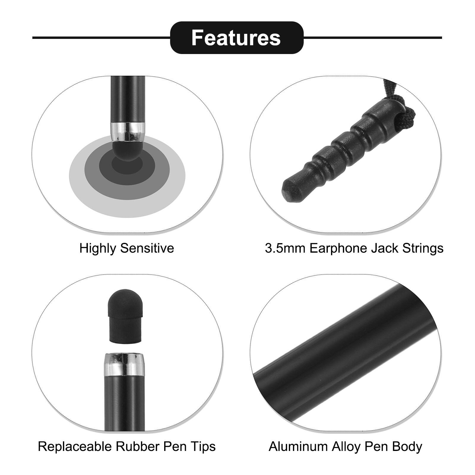 Features

- Highly Sensitive
- 3.5mm Earphone Jack Strings
- Replaceable Rubber Pen Tips
- Aluminum Alloy Pen Body
