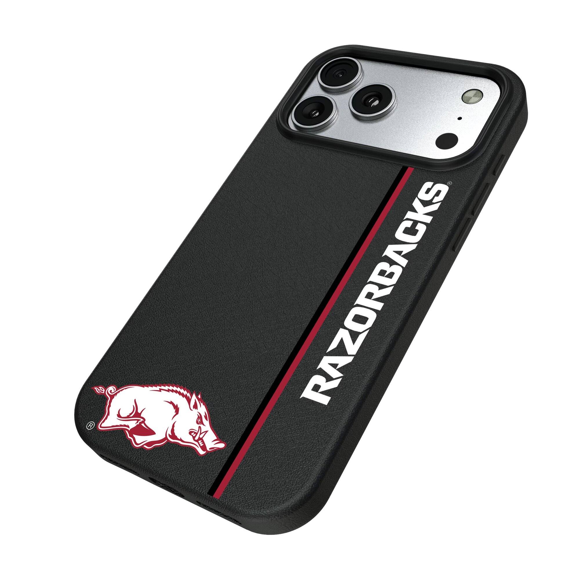 Alt View 1. Keyscaper - Arkansas Razorbacks iPhone Magnetic Bump Case - 16 - Black.