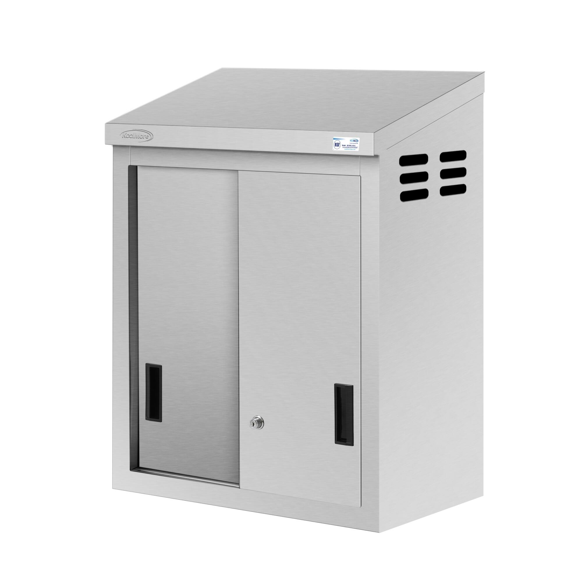 Alt View 4. Koolmore - 24 Inch Stainless Steel Commercial Wall Cabinet with Sliding Doors 15 x 24 NSF - Stainless-Steel.