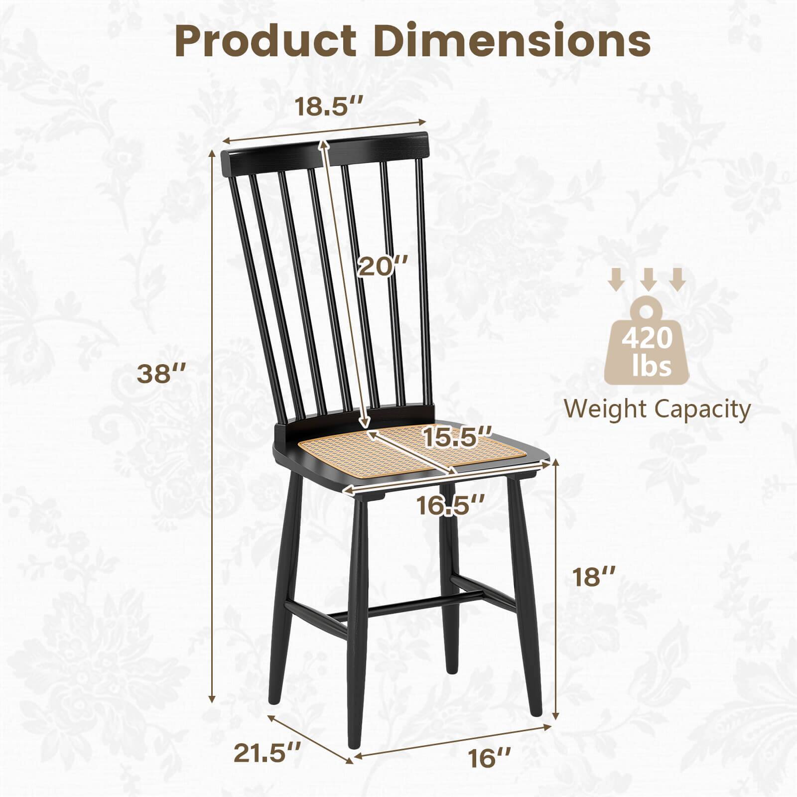 Product Dimensions  
18.5" x 20" x 38" x 15.5" x 21.5" x 16" x 18" x 16.5"  
Weight Capacity: 420 lbs