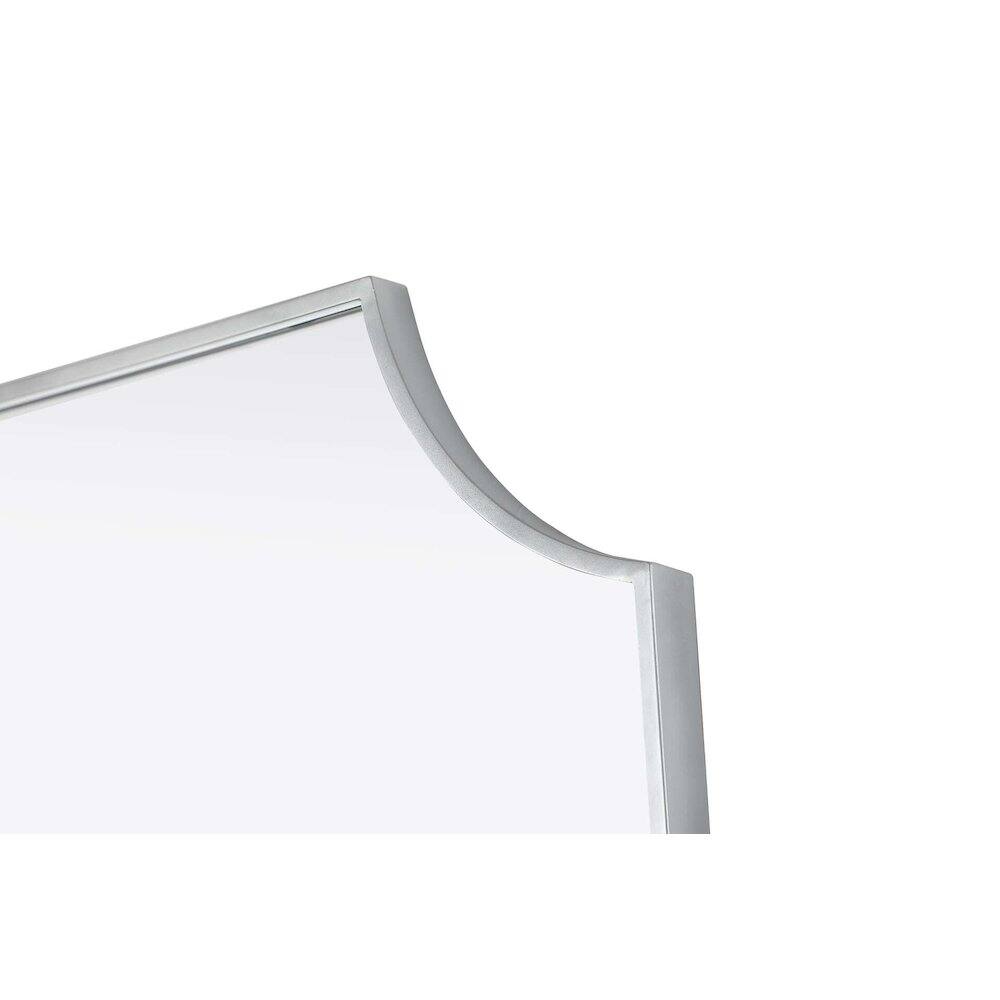 Back. Elegant Kitchen and Bath - Notched Metal Mirror 27x42 inch in Silver - Silver.