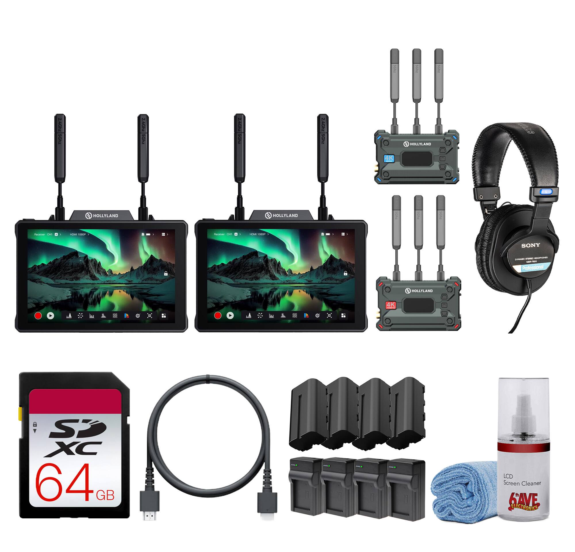 HollyView - Hollyland Pyro S Wireless Video Transmitter Receiver 4K HDMI SDI Bundle - Black