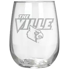 Great American Products - Louisville Cardinals Etched 17oz. Rally Cry Stemless Wine Glass - Multicolor