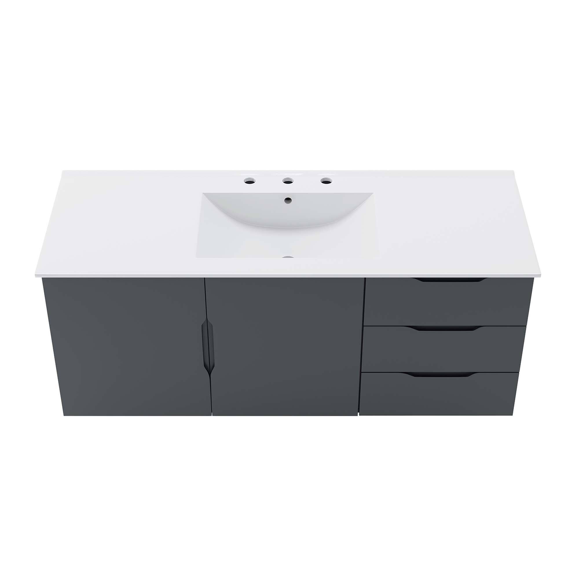 Alt View 4. Modway - Vitality Bathroom Vanity Basin Included by Modway - Gray White.