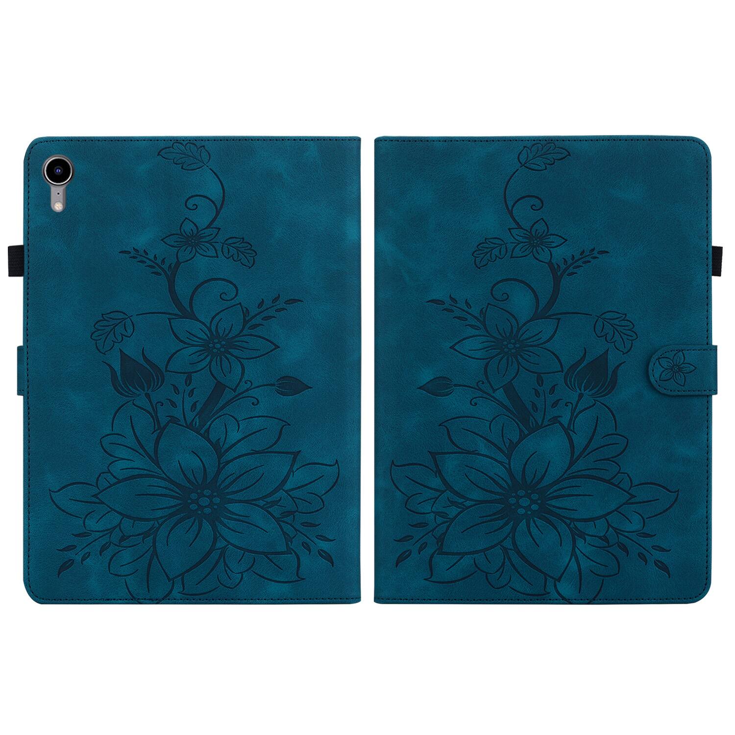 Alt View 1. Dteck - Case for Apple iPad mini (A17 Pro) 2024 & iPad mini 6th Gen 8.3" 2021,Embossed Pattern PU Leather Flip Card Holder Cover - Darkblue.