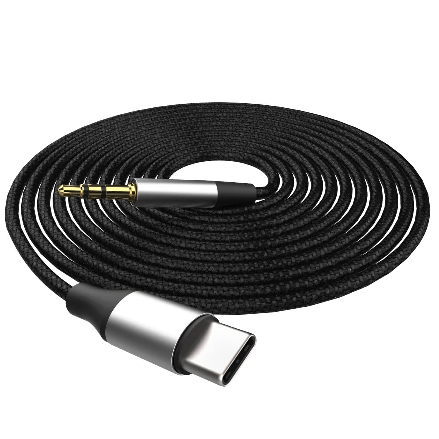 FosPower - Aux to USB C Cable, 6.6ft USB-C to Aux Adapter 3.5mm Audio Jack, Aux Cord to Type C for iPhone iPad Android Headphones - Black