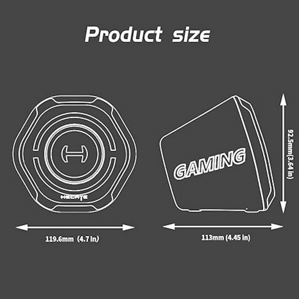 Product size: H Hechte Gaming 92.5mm (3.64 in) 119.6mm (4.71 in) 113mm (4.45 in)