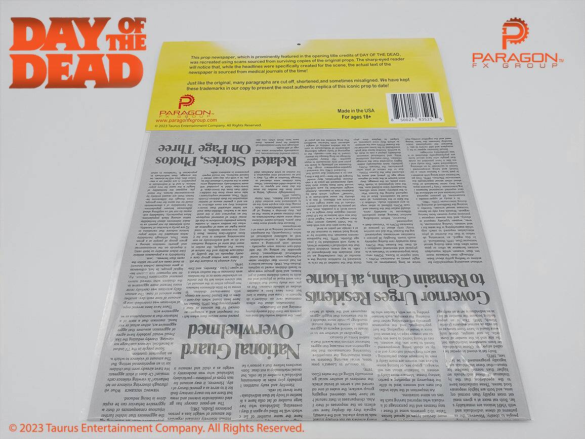 **DAY OF THE DEAD**

This prop newspaper, which prominently featured in the opening credits of "Day of the Dead," was recreated using scans sourced from surviving copies. The sharp-eyed reader will notice that, while the headlines were specifically created for the scene, the actual text of the newspaper is sourced from medical journals of the time! Just like the original, many paragraphs are cut off, shortened and sometimes misaligned. We have kept the original, many paragraphs are cut off, shortened and sometimes misaligned. We have kept the original, many paragraphs are cut off, shortened and sometimes misaligned. We have kept the original, many paragraphs are cut off, shortened and sometimes misaligned. We have kept the original, many paragraphs are cut off, shortened and sometimes misaligned. We have kept the original, many paragraphs are cut off, shortened and sometimes misaligned. We have kept the original, many paragraphs are cut off, shortened and sometimes misaligned. We have kept the original, many paragraphs are cut off, shortened and sometimes misaligned. We have kept the original, many paragraphs are cut off, shortened and sometimes misaligned. We have kept the original, many paragraphs are cut off, shortened and sometimes misaligned. We have kept the original, many paragraphs are cut off