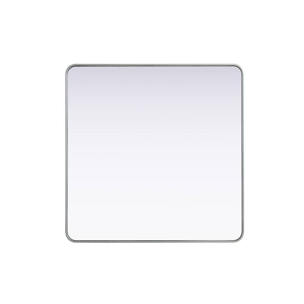 Alt View 4. Elegant Decor - Contour Metal Square Mirror 42x42 in Silver - Silver.