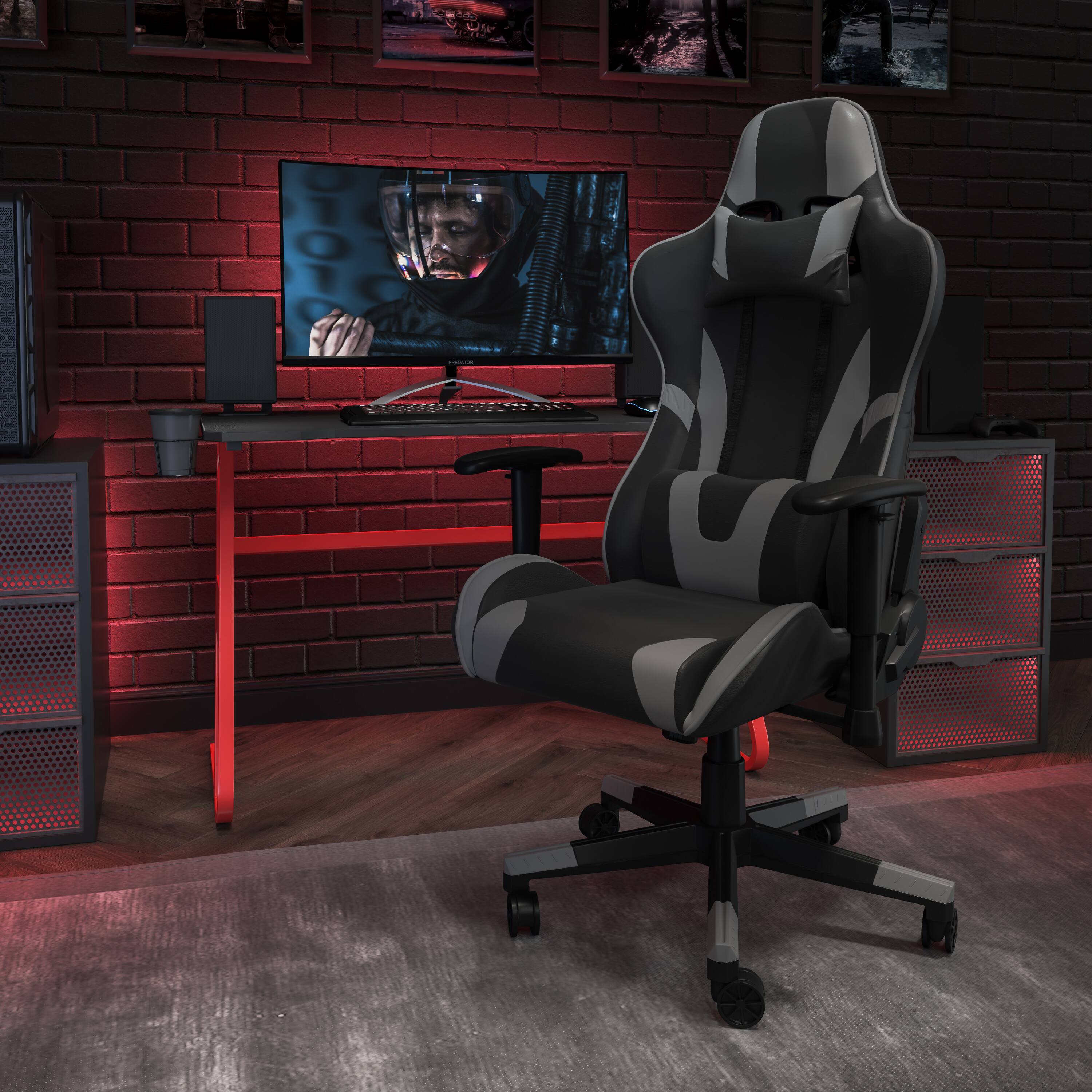Alt View 1. Emma + Oliver - Z200 Gaming Chair Racing Office Ergonomic Computer PC Chair with Reclining Back - Gray.