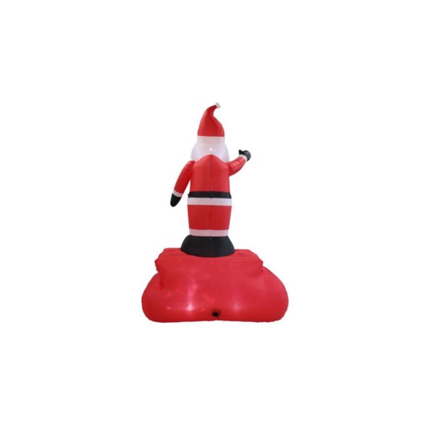 Left. A Holiday Company - A Holiday Company LED Santa Merry Christmas 10 ft. Inflatable - Multicolored.