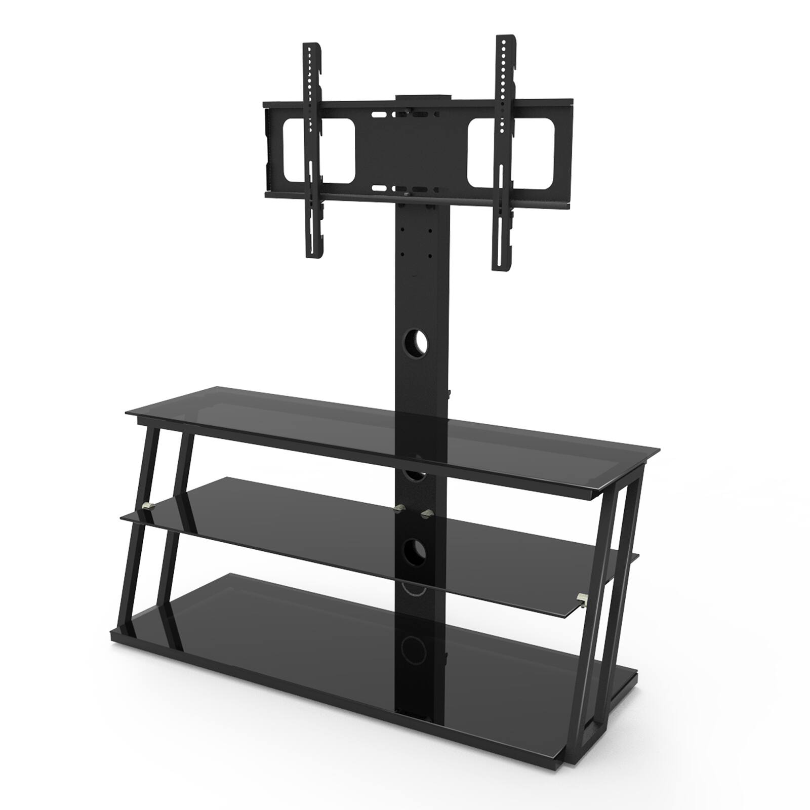 Alt View 9. Chateau Abodes - Multi-Function TV Stand with Angle & Height Adjustable Tempered Glass for up to 65" TVs - Black.