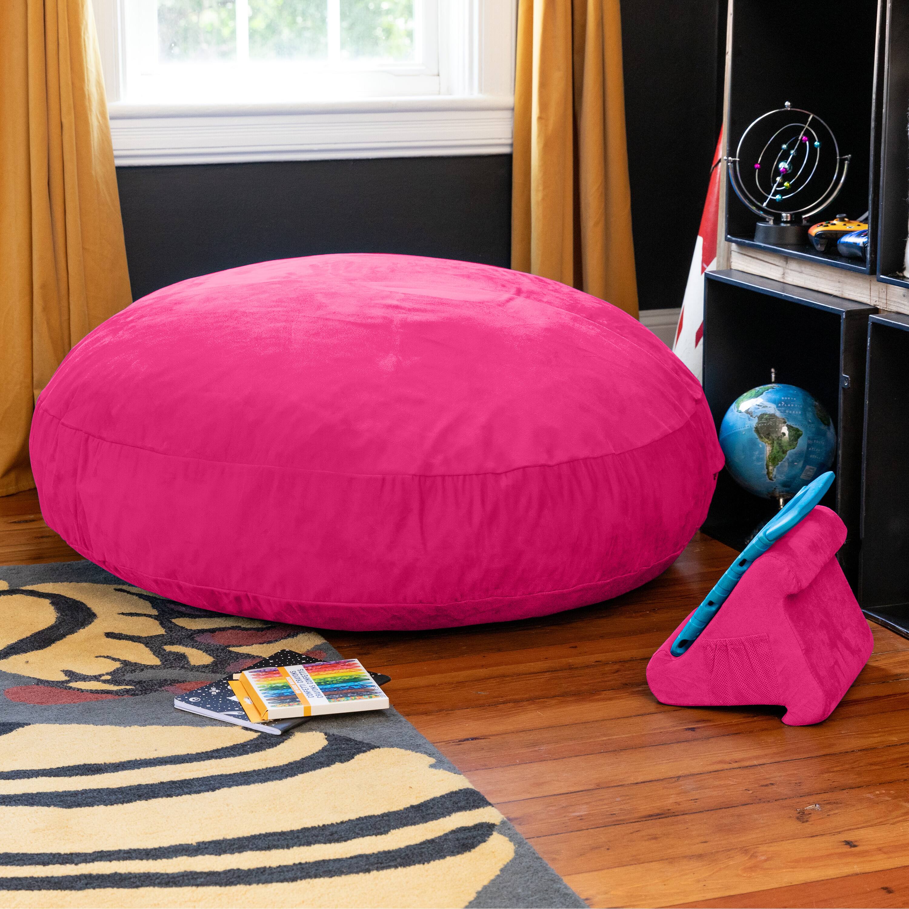 Back. Jaxx - Jaxx Cocoon 4 Foot Bean Bag Chair and Crash Pad, Fuchsia - Fuchsia.