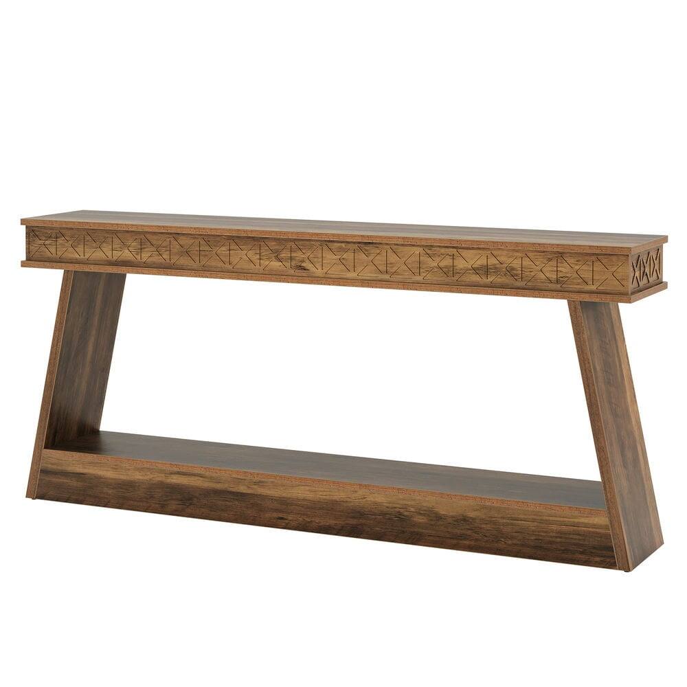 Back. Kadyn - Entryway Table, Console Sofa Table,70.8" Sofa Table, Farmhouse Console Table Entryway Table with Storage - Brown.