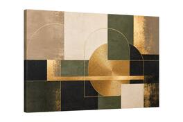 FC Design - Large Canvas 24x36" Teal Gold Geometric Metallic Panel Art Painting Home Wall Décor - MultiColor