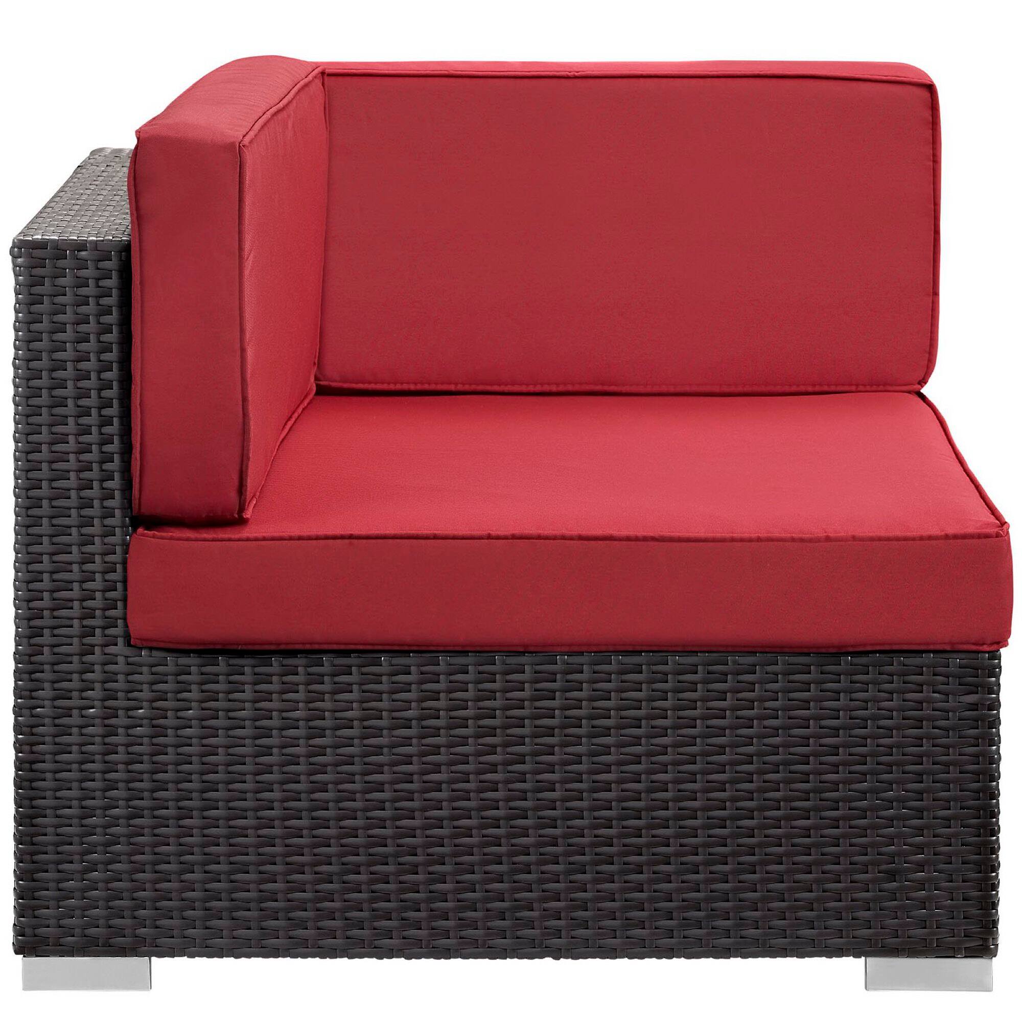 Left. Modway - Gather Outdoor Patio Corner Sectional Set of 2 by Modway - Espresso Red.