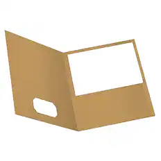 Front. Esselte - Earthwise by Oxford 2-Pocket Portfolio Folders, 25/Box - Natural.