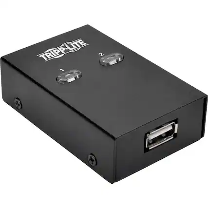 Front. Tripp Lite - Tripp Lite by Eaton 2-Port USB Hi-Speed Sharing Switch for Printer/ Scanner /Other - USB - External - 2 USB Port(s) - 2 - Black.