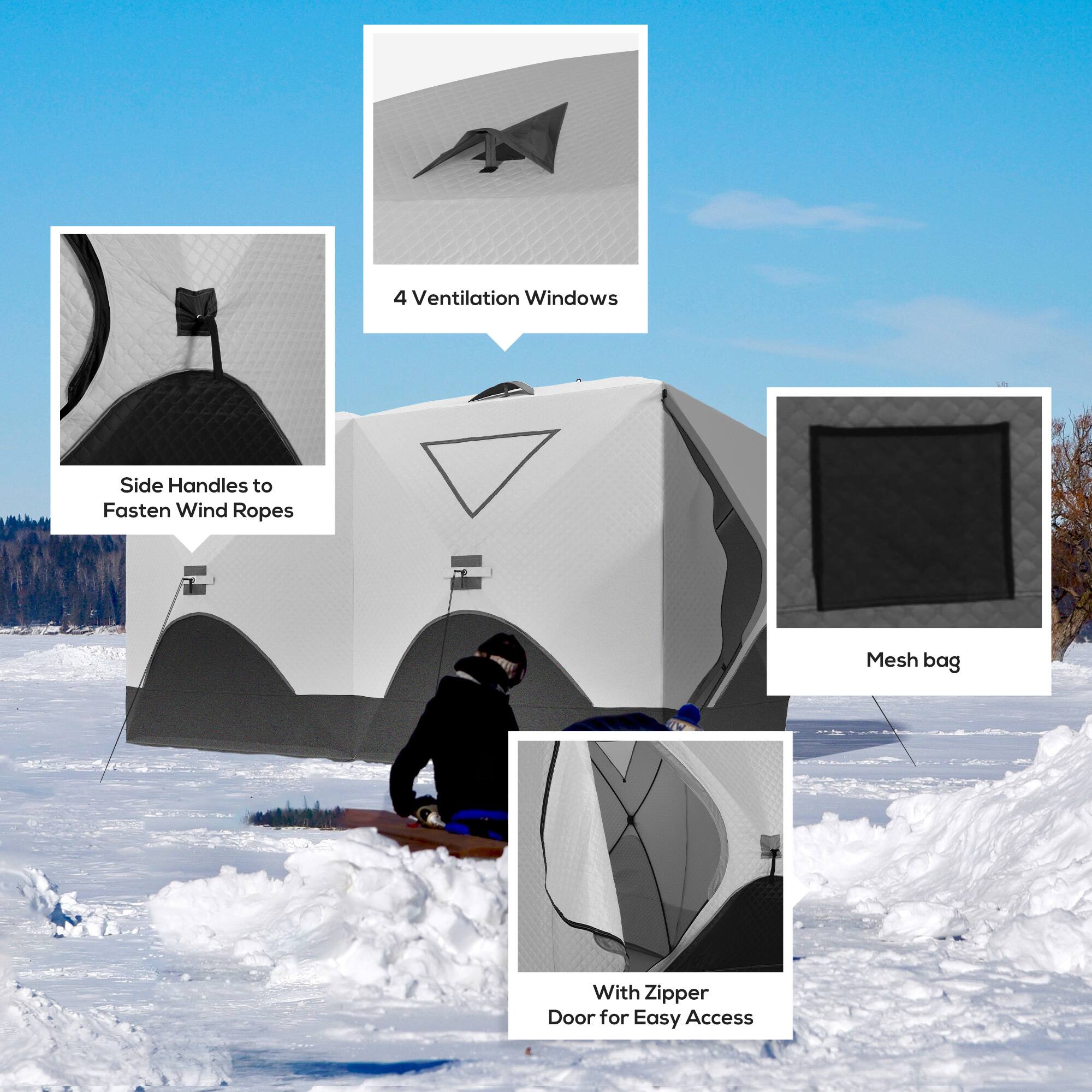 4 Ventilation Windows  
Side Handles to Fasten Wind Ropes  
Mesh bag With Zipper Door for Easy Access