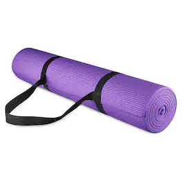Fitvids - 1/4” High Density Thick Non Slip Workout Yoga Mat & Carry Strap - Purple