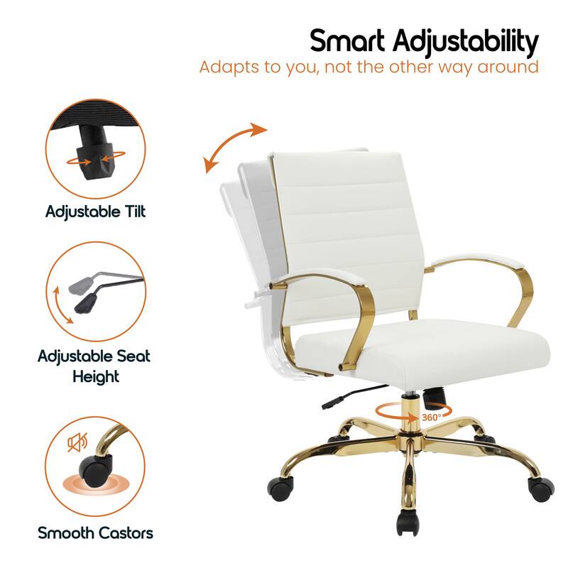 Smart Adjustability  
Adapts to you, not the other way around  

- Adjustable Tilt  
- Adjustable Seat Height  
- Smooth Castors  
- 360°